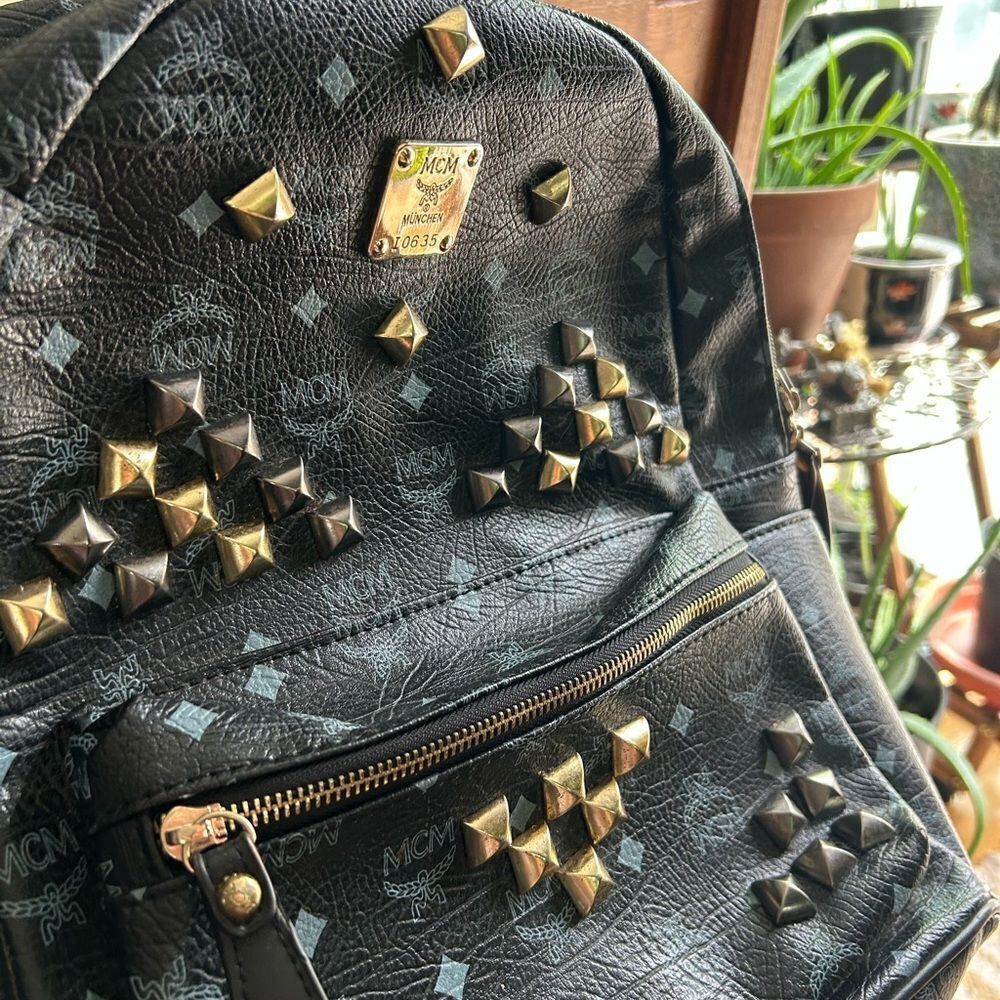 Blue Studded Backpack - Picture 3 of 16